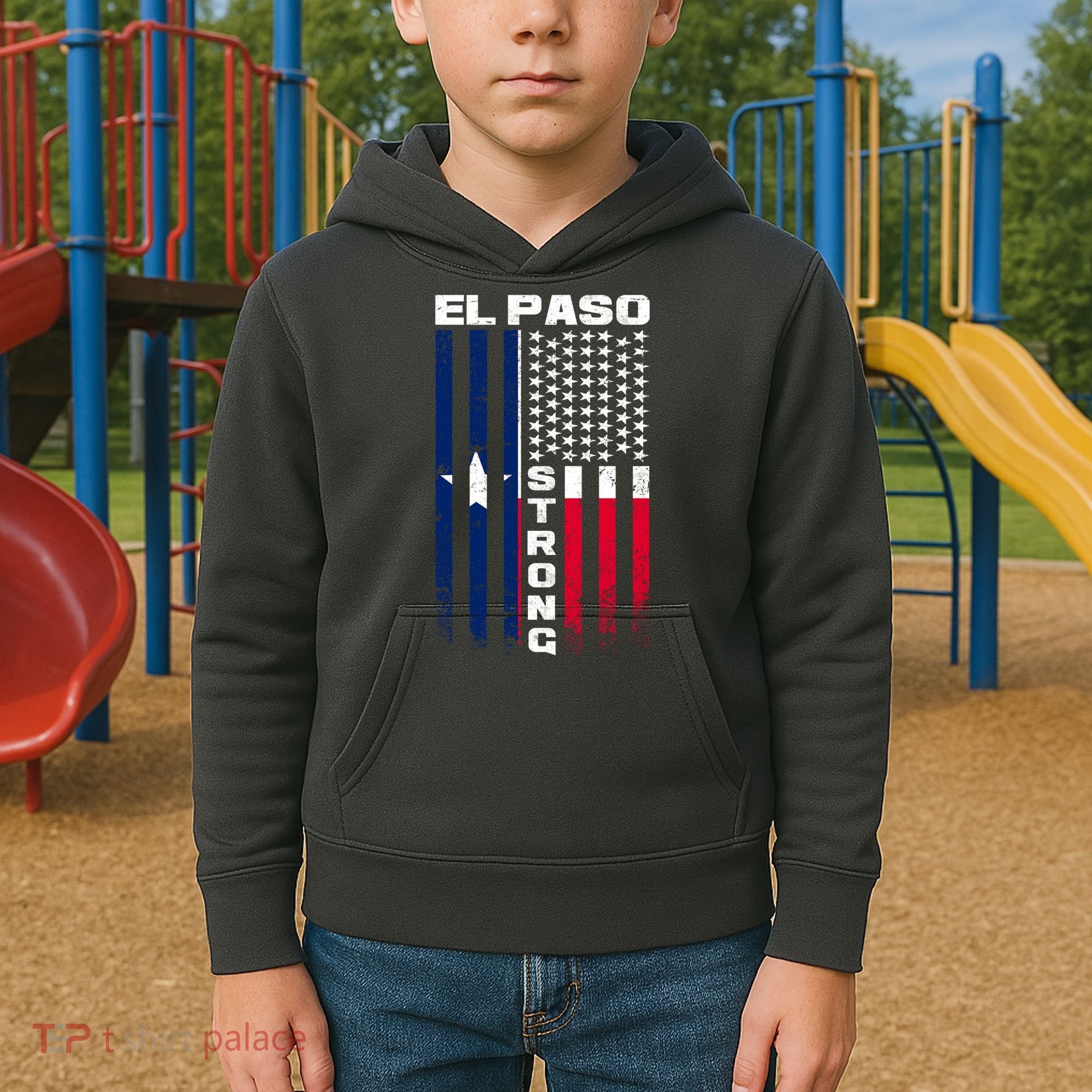 El Paso Texas Strong Flag Kids Hoodie