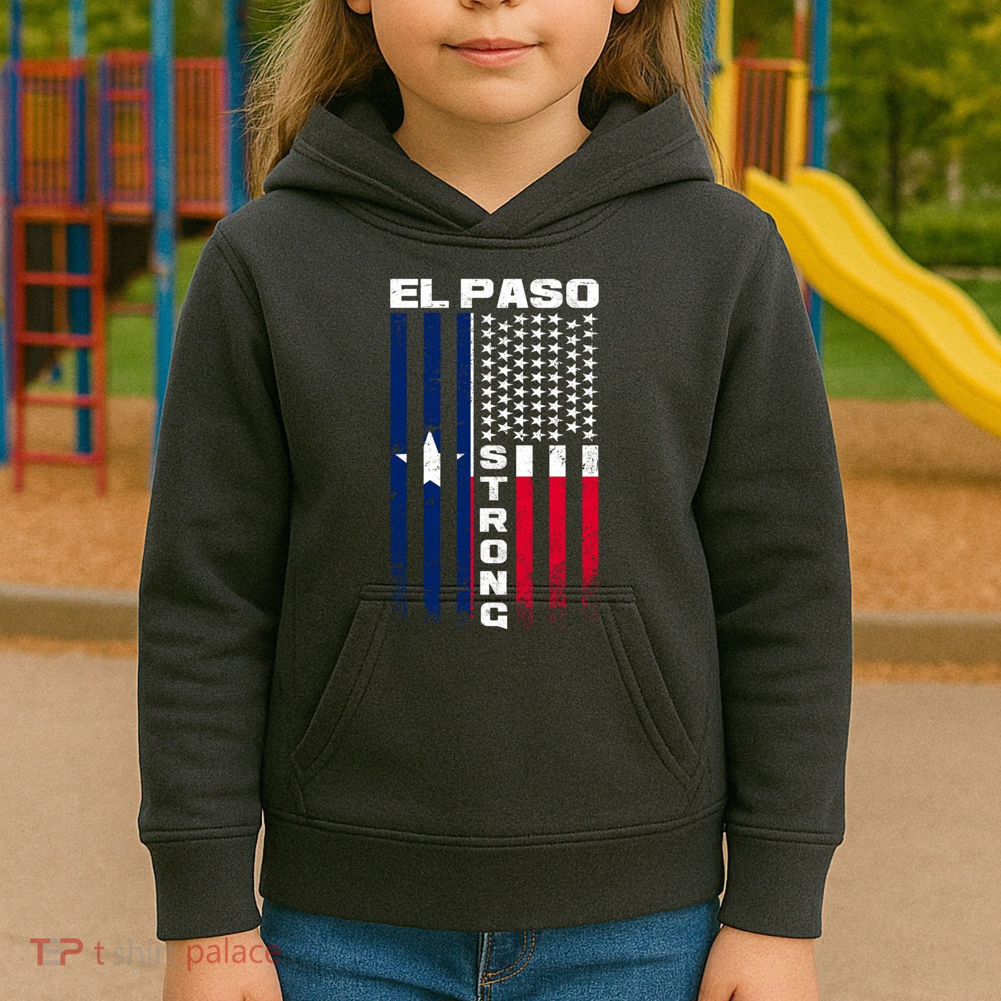 El Paso Texas Strong Flag Kids Hoodie