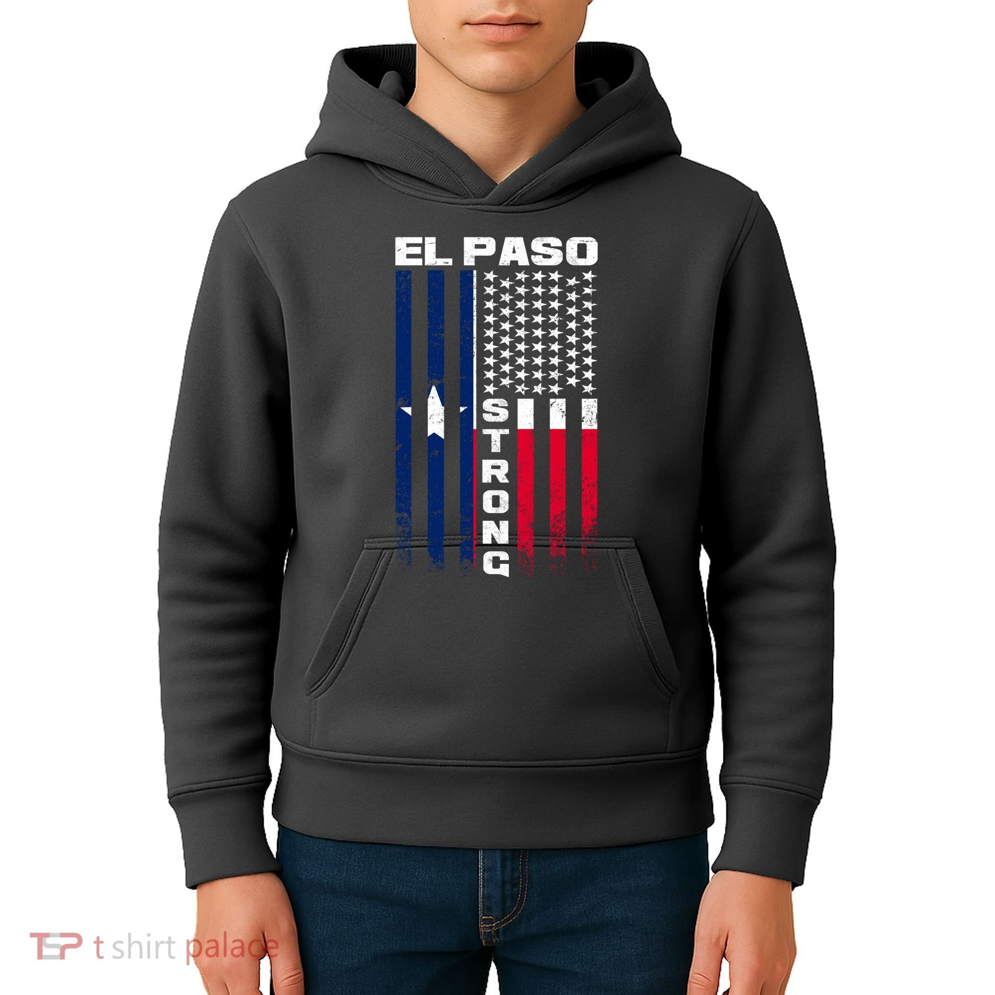 El Paso Texas Strong Flag Kids Hoodie