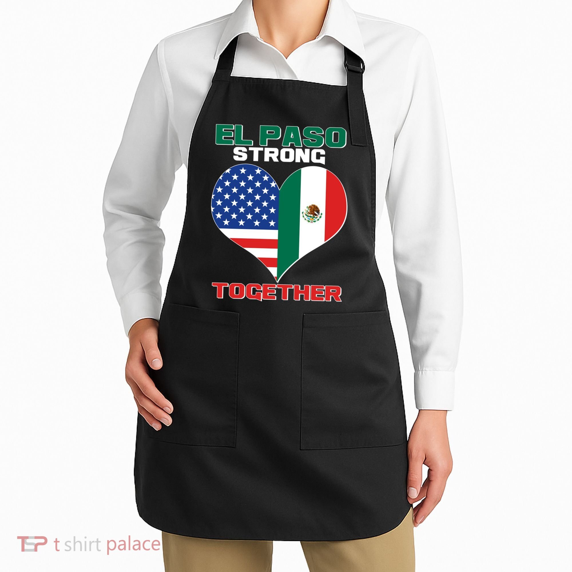 El Paso Texas Strong Together Heart Apron