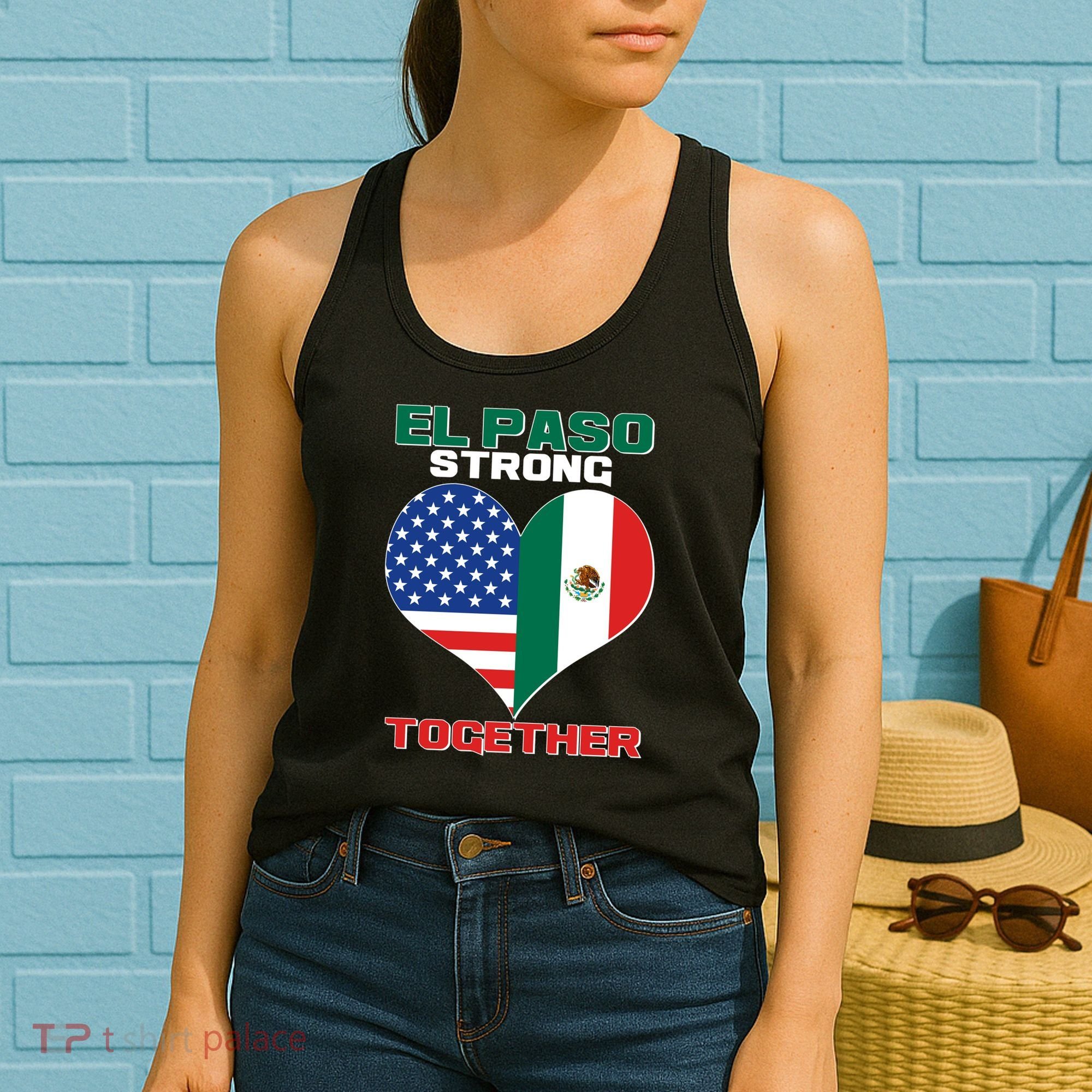 El Paso Texas Strong Together Heart Women's Tank Top