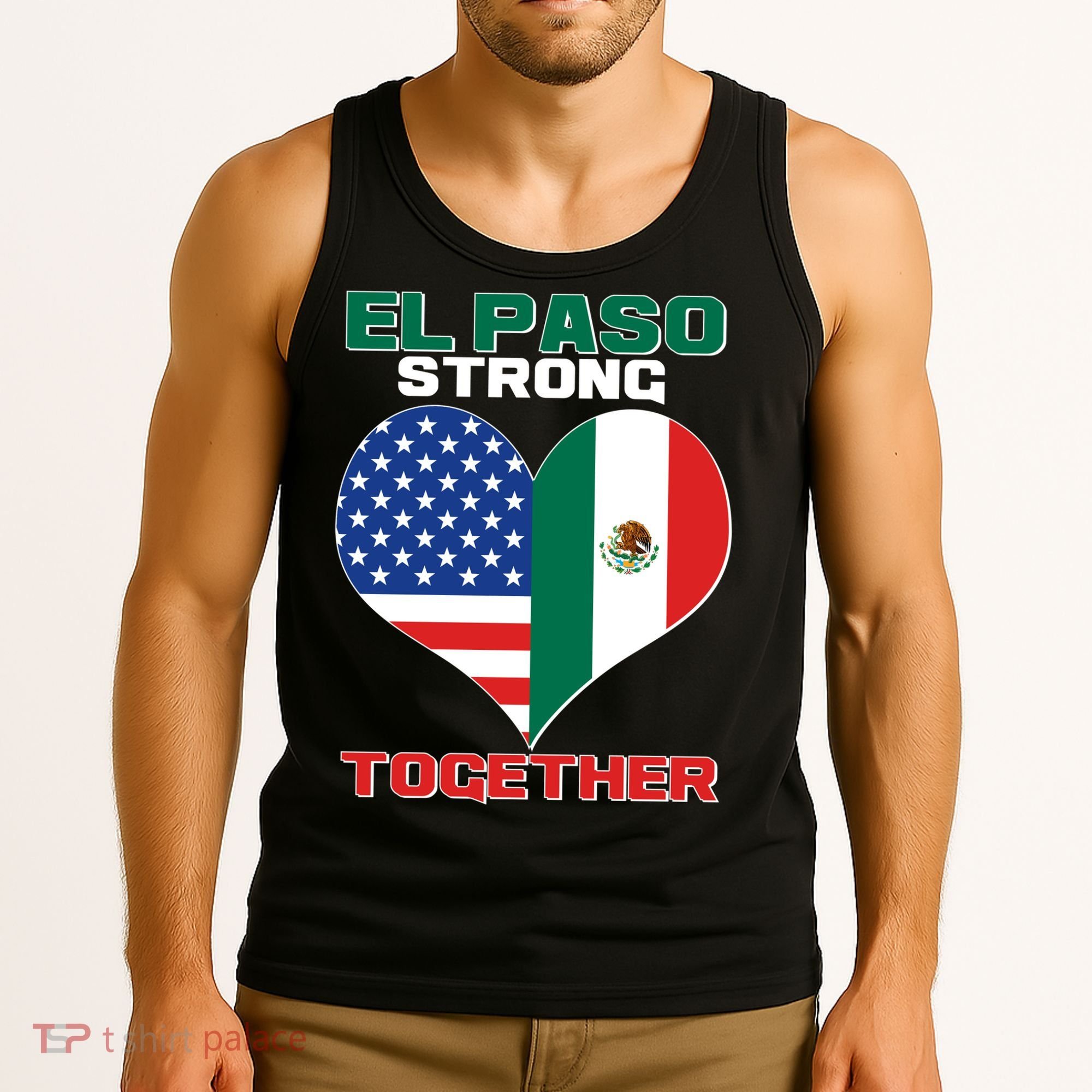 El Paso Texas Strong Together Heart Tank Top