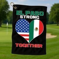 El Paso Texas Strong Together Heart Golf Towel thumb 1