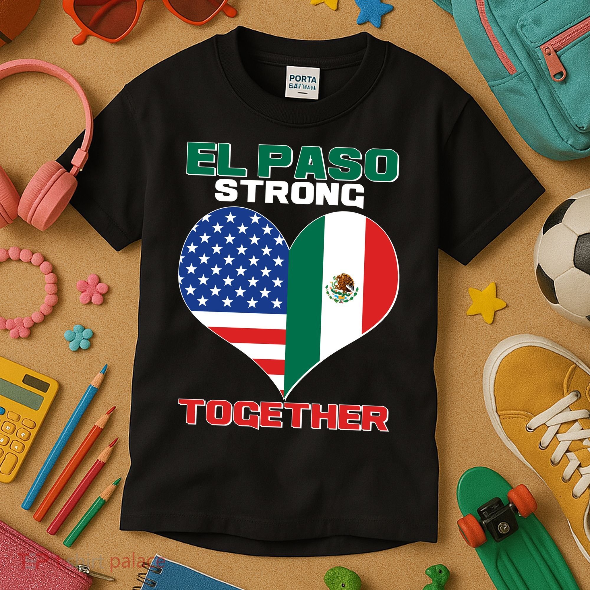 El Paso Texas Strong Together Heart Kids T-Shirt