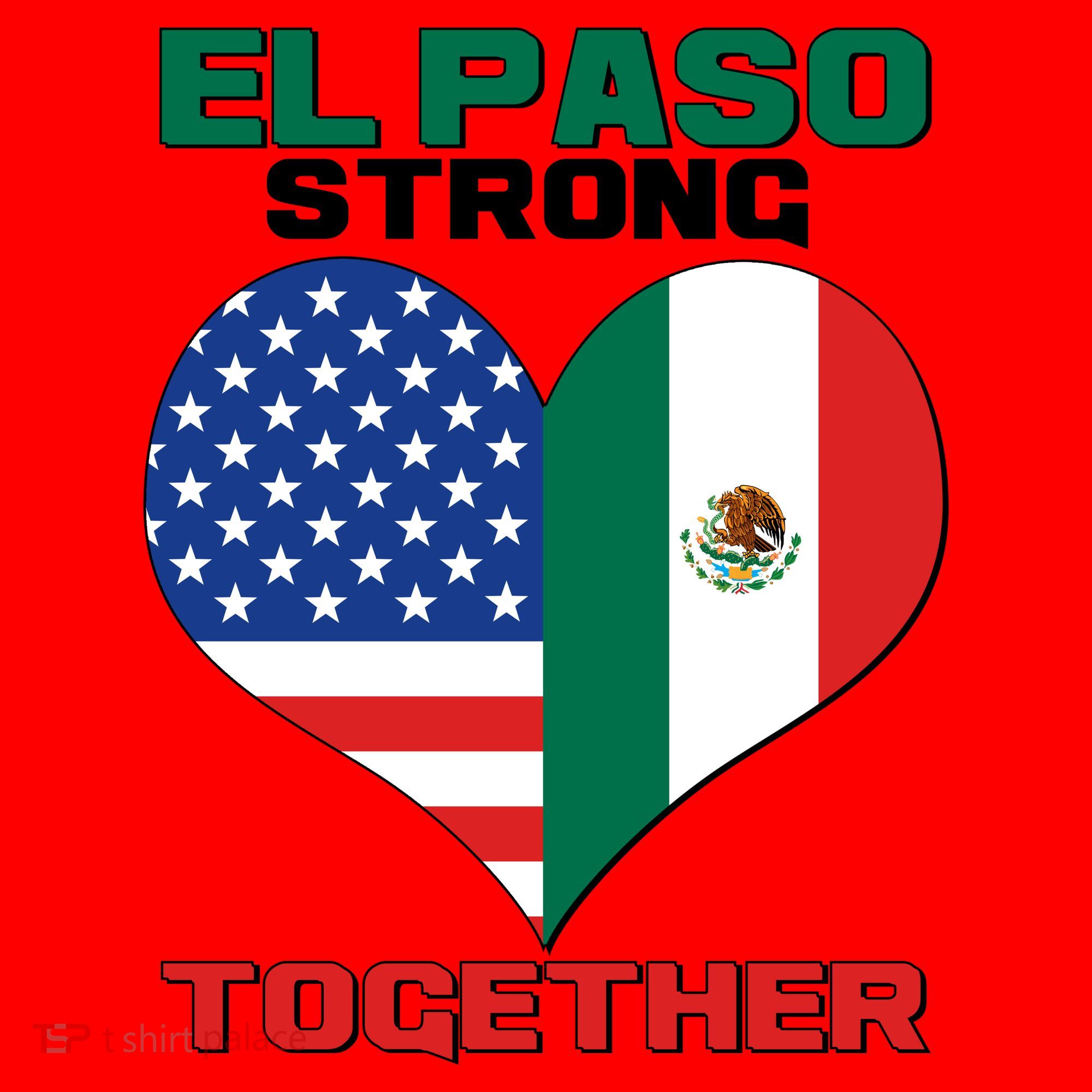 El Paso Texas Strong Together Heart Santa Hat