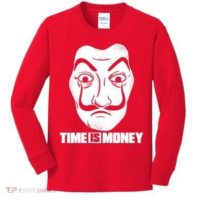El Professor Time Is Money Kids Long Sleeve Shirt