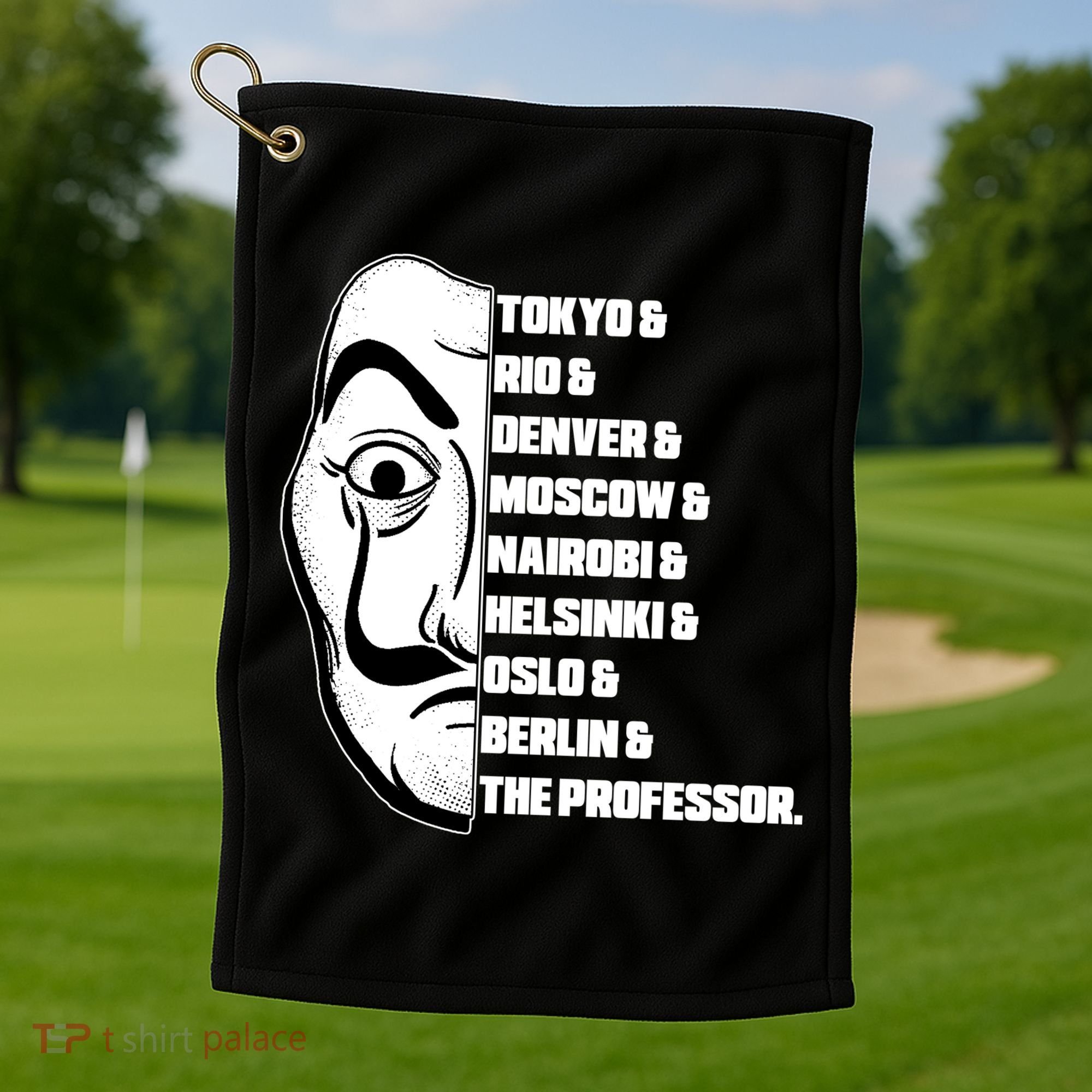 El Professor World City Names Golf Towel