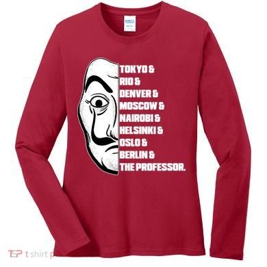 El Professor World City Names Women's Long Sleeve Shirt