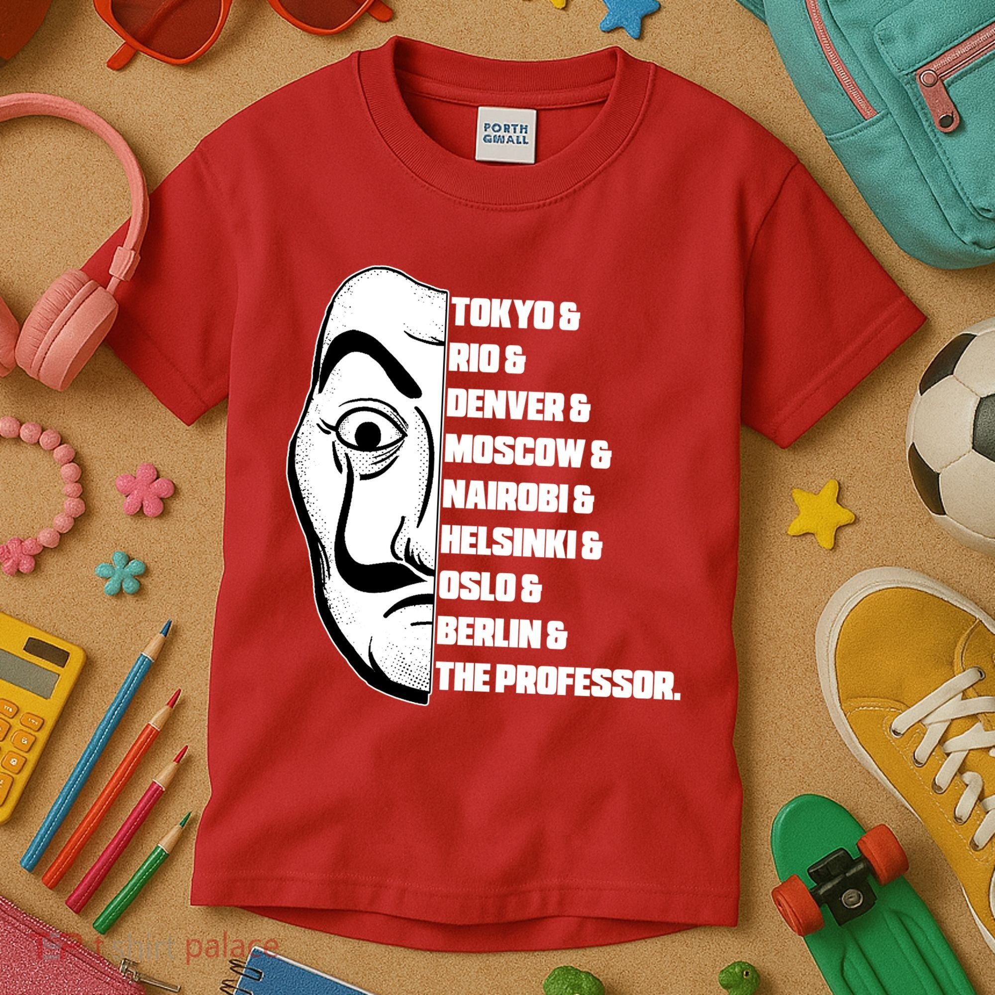 El Professor World City Names Kids T-Shirt