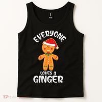 Everyone Loves a Ginger Shirt Redhead Gingerbread Christmas Tank Top thumb 2