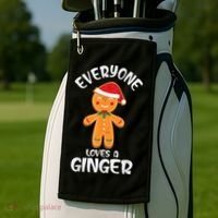 Everyone Loves a Ginger Shirt Redhead Gingerbread Christmas Golf Towel thumb 2
