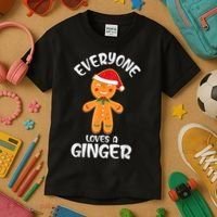 Everyone Loves a Ginger Shirt Redhead Gingerbread Christmas Kids T-Shirt thumb 3