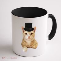 Everyone Loves A Dapper Orange Tabby Cat In A Top Hat Coffee Mug thumb 1
