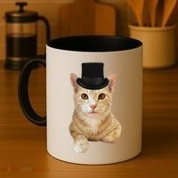 Everyone Loves A Dapper Orange Tabby Cat In A Top Hat Coffee Mug thumb 4
