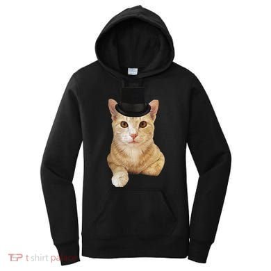 Everyone Loves A Dapper Orange Tabby Cat In A Top Hat Women's Hoodie