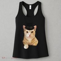Everyone Loves A Dapper Orange Tabby Cat In A Top Hat Women's Tank Top thumb 3