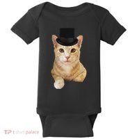 Everyone Loves A Dapper Orange Tabby Cat In A Top Hat Baby Bodysuit thumb 0
