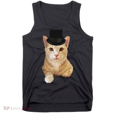 Everyone Loves A Dapper Orange Tabby Cat In A Top Hat Tank Top