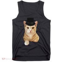 Everyone Loves A Dapper Orange Tabby Cat In A Top Hat Tank Top thumb 0