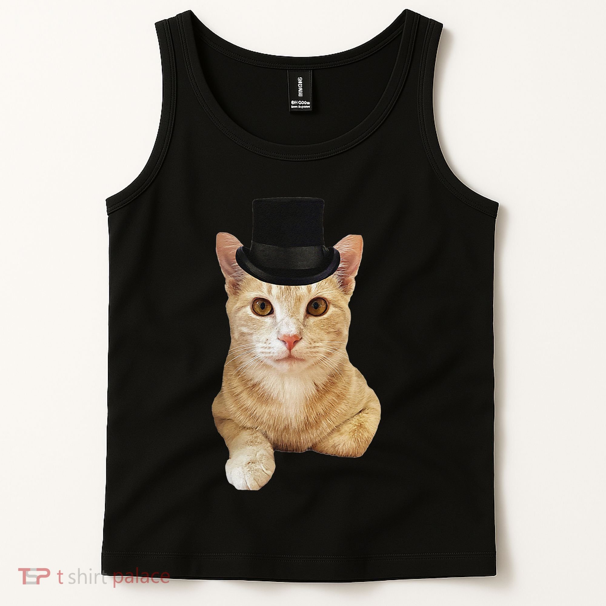 Everyone Loves A Dapper Orange Tabby Cat In A Top Hat Tank Top