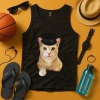 Everyone Loves A Dapper Orange Tabby Cat In A Top Hat Tank Top thumb 4