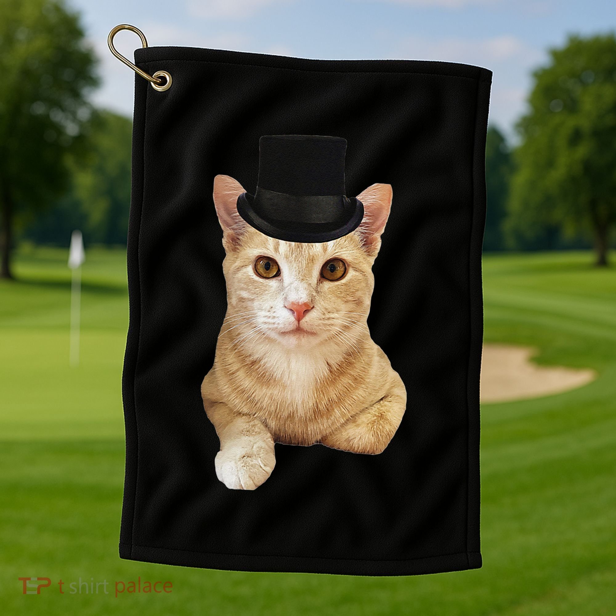 Everyone Loves A Dapper Orange Tabby Cat In A Top Hat Golf Towel