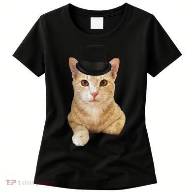 Everyone Loves A Dapper Orange Tabby Cat In A Top Hat Women's T-Shirt