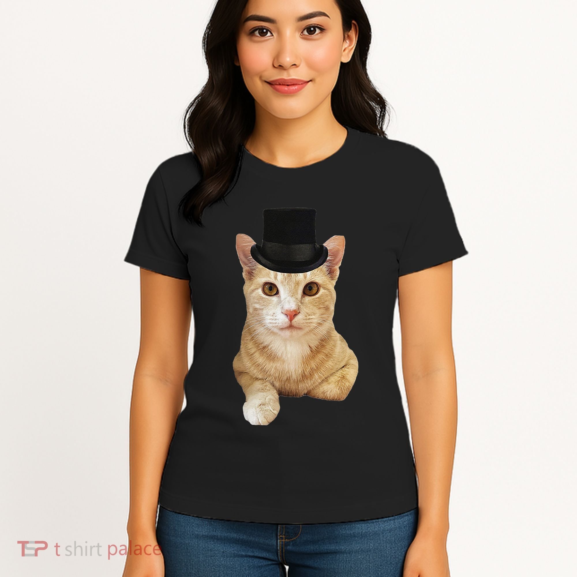 Everyone Loves A Dapper Orange Tabby Cat In A Top Hat Women's T-Shirt