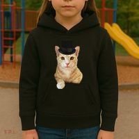 Everyone Loves A Dapper Orange Tabby Cat In A Top Hat Kids Hoodie thumb 3