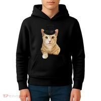 Everyone Loves A Dapper Orange Tabby Cat In A Top Hat Kids Hoodie thumb 4