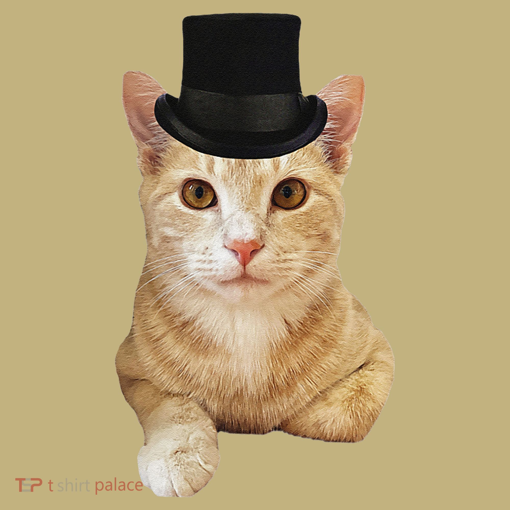 Everyone Loves A Dapper Orange Tabby Cat In A Top Hat Sweatshirt