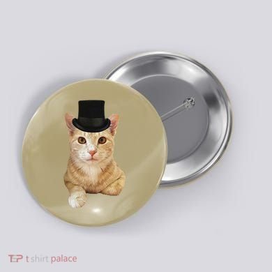 Everyone Loves A Dapper Orange Tabby Cat In A Top Hat Button