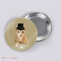 Everyone Loves A Dapper Orange Tabby Cat In A Top Hat Button thumb 0