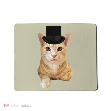 Everyone Loves A Dapper Orange Tabby Cat In A Top Hat Mousepad