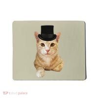 Everyone Loves A Dapper Orange Tabby Cat In A Top Hat Mousepad thumb 0