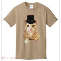 Everyone Loves A Dapper Orange Tabby Cat In A Top Hat Kids T-Shirt thumb 0