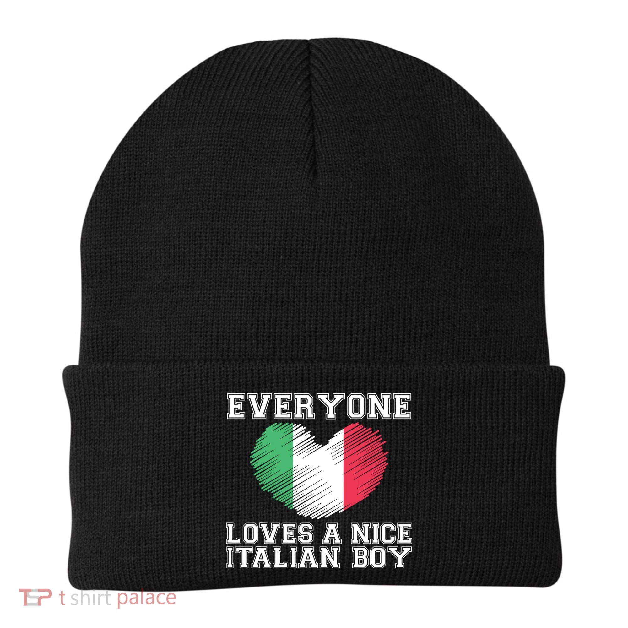 Everyone Loves A Nice Italian Boy Shirts Italy Flag Gift Idea Beanie