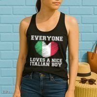 Everyone Loves A Nice Italian Boy Shirts Italy Flag Gift Idea Women's Tank Top thumb 2