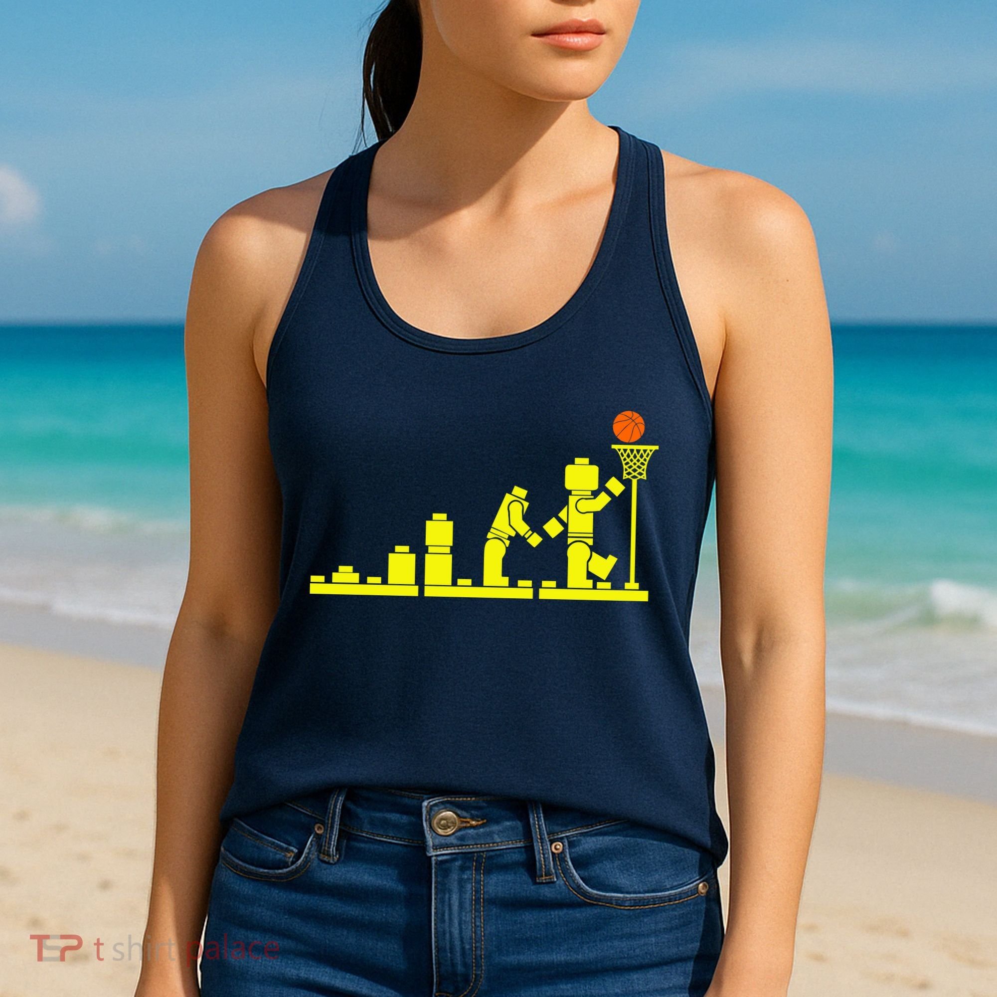 EVOLUTION LEGO BASKETBALL SPORTS Funny Women's Tank Top