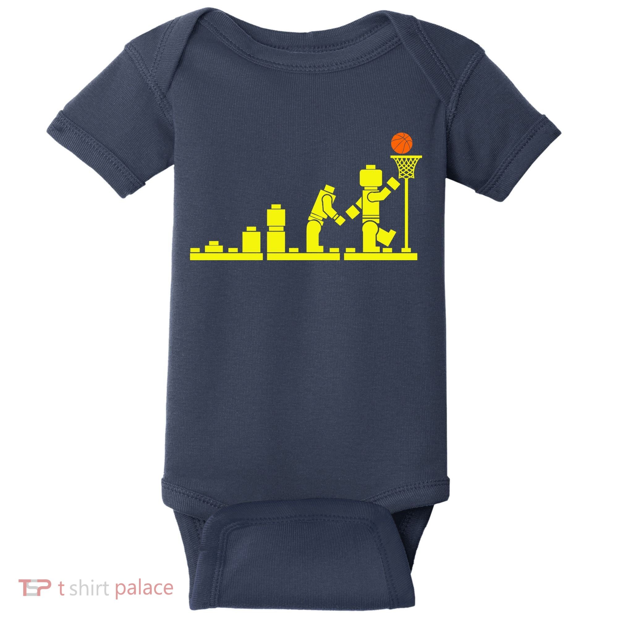 EVOLUTION LEGO BASKETBALL SPORTS Funny Baby Bodysuit