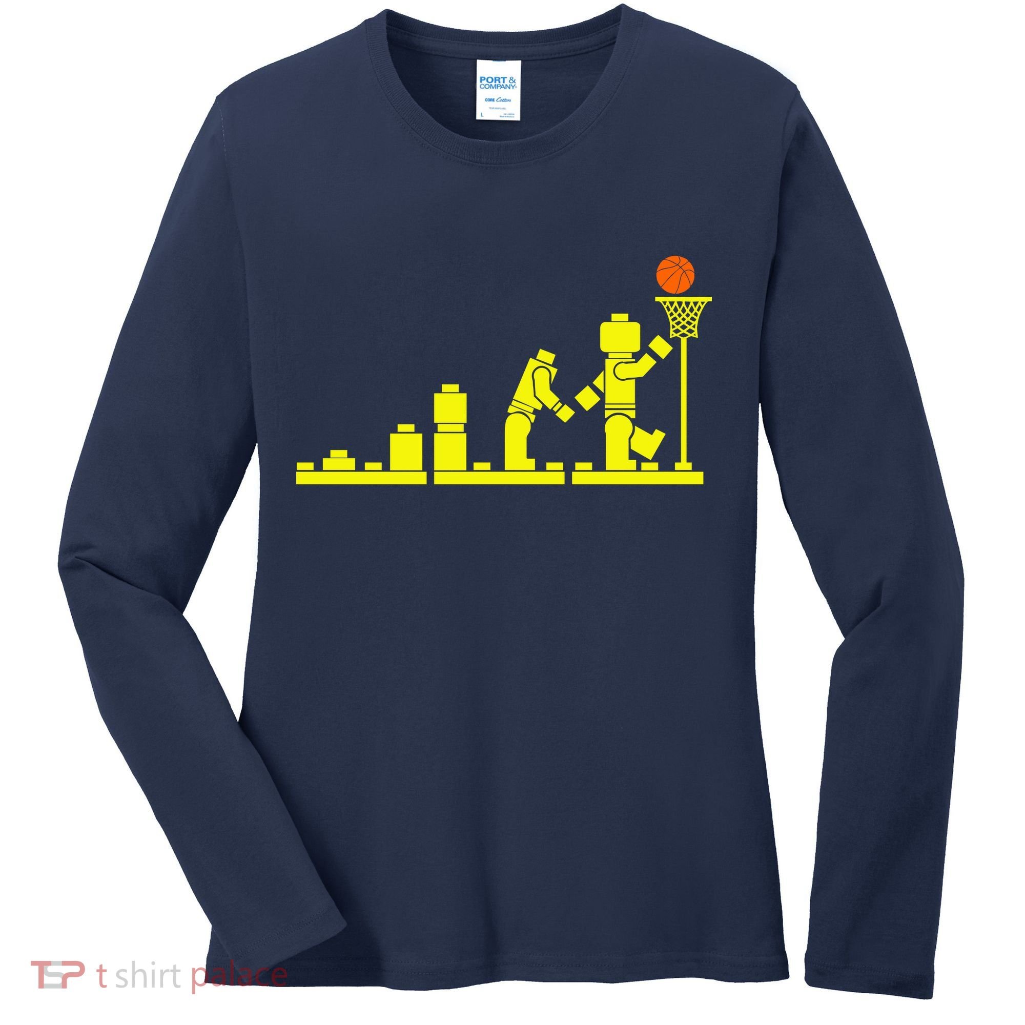 EVOLUTION LEGO BASKETBALL SPORTS Funny Women's Long Sleeve Shirt