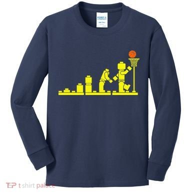 EVOLUTION LEGO BASKETBALL SPORTS Funny Kids Long Sleeve Shirt