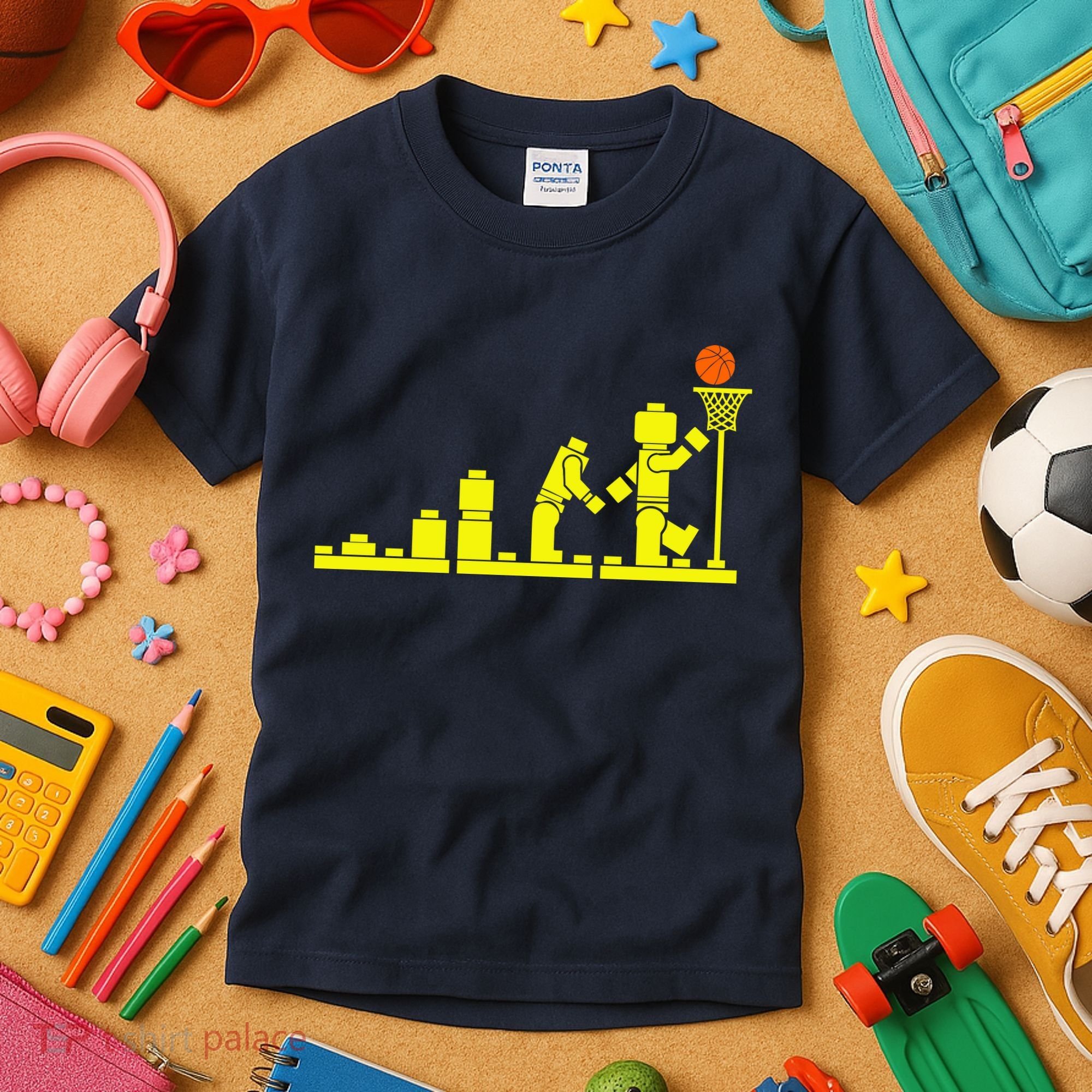 EVOLUTION LEGO BASKETBALL SPORTS Funny Kids T-Shirt