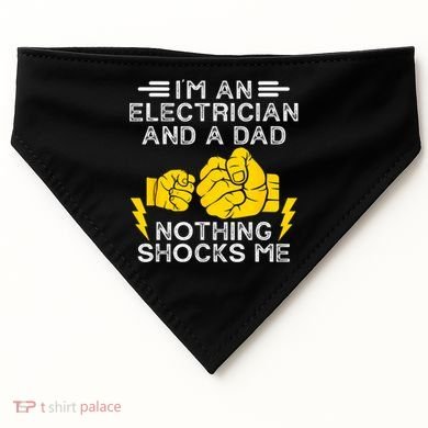 Electrician Lineman Dad Joke For Electrical Engineer Father USA-Made Doggie Bandana