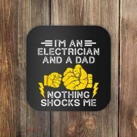 Electrician Lineman Dad Joke For Electrical Engineer Father Coaster thumb 0