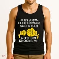 Electrician Lineman Dad Joke For Electrical Engineer Father Tank Top thumb 3