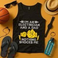 Electrician Lineman Dad Joke For Electrical Engineer Father Tank Top thumb 4