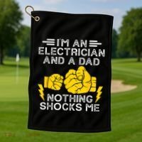 Electrician Lineman Dad Joke For Electrical Engineer Father Golf Towel thumb 1
