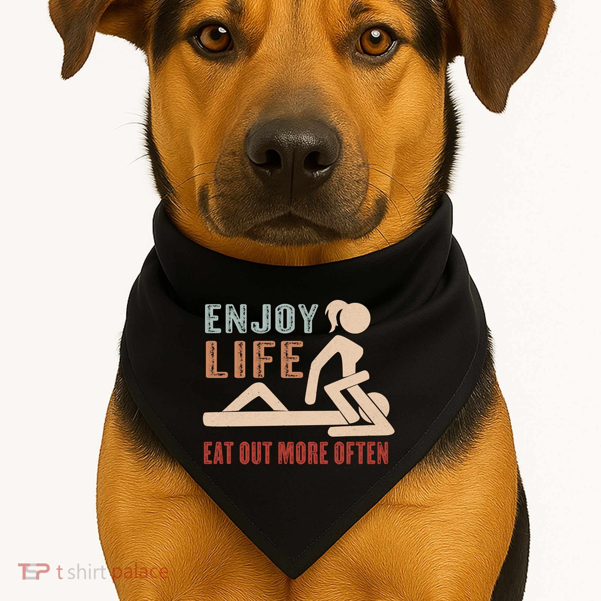 Enjoy Life Eat Out More Often USA-Made Doggie Bandana