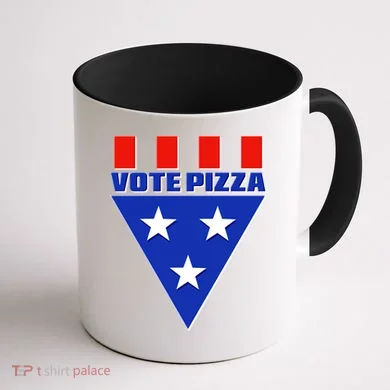 Elections Vote Pizza Coffee Mug back